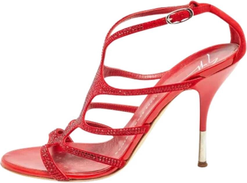 Giuseppe Zanotti Pre-owned Suede sandals Red Dames