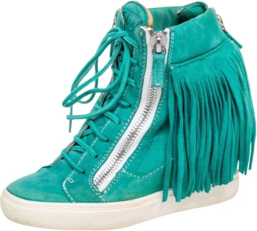 Giuseppe Zanotti Pre-owned Suede sneakers Green Dames
