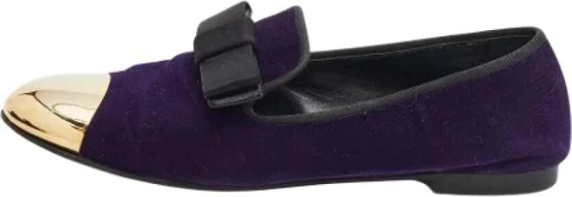 Giuseppe Zanotti Pre-owned Velvet flats Purple Dames