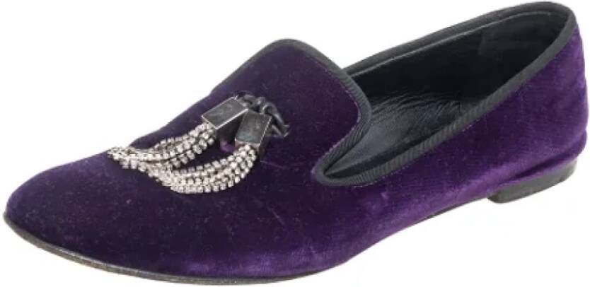 Giuseppe Zanotti Pre-owned Velvet flats Purple Dames