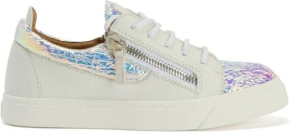 Giuseppe Zanotti Reflecterende witte hoge sneakers