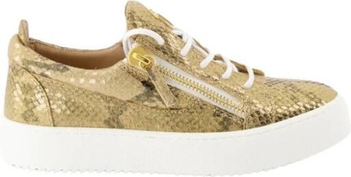 Giuseppe zanotti Frankie Python Leren Sneakers Yellow Dames