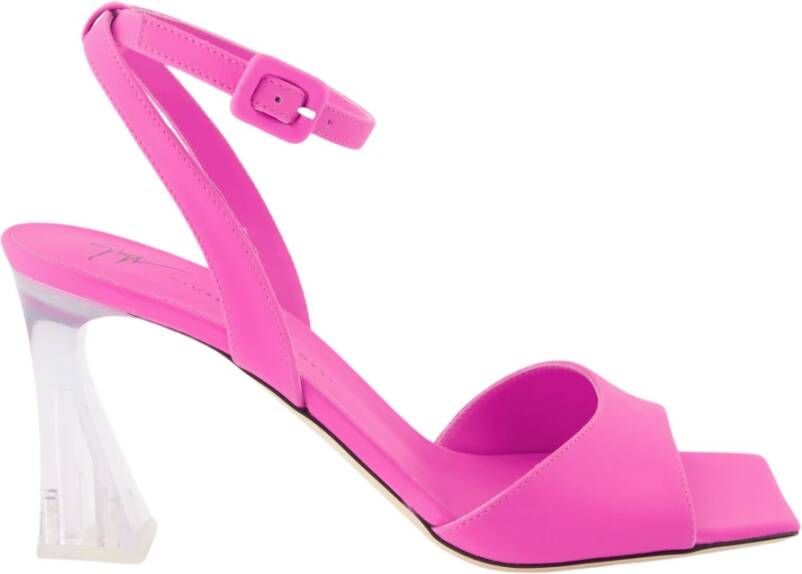 giuseppe zanotti Verstelbare Enkelband Leren Sandalen Pink Dames