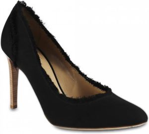Giuseppe zanotti Womens high heels pumps shoes in suede leather with fringes Zwart Dames