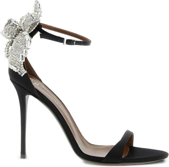 Giuseppe Zanotti Zwarte Juweel Versierde Stiletto Hakken