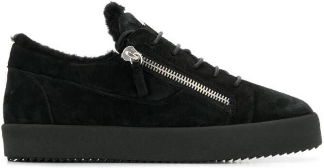 Giuseppe zanotti Zwarte Londen Sneakers Elegante Gesloten Flats Black Heren