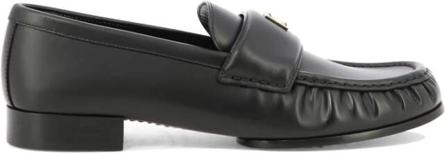 Givenchy Zwarte leren platte schoenen Black Dames
