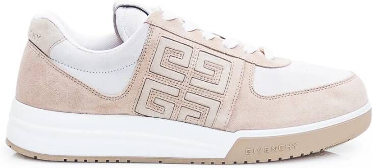 Givenchy Beige Suède Geperforeerde Sneakers Beige Heren