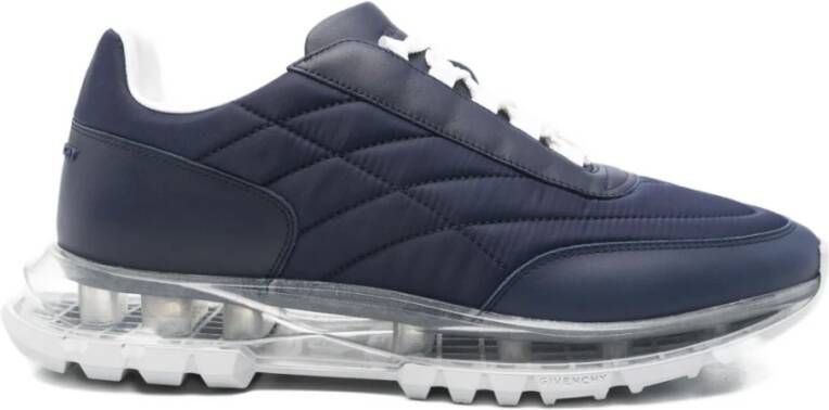 Givenchy Blauwe Gewatteerde Sneakers met Rubberen Zool