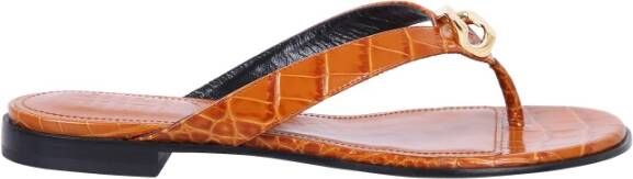 Givenchy Bruine Krokodillenprint Leren Sandalen