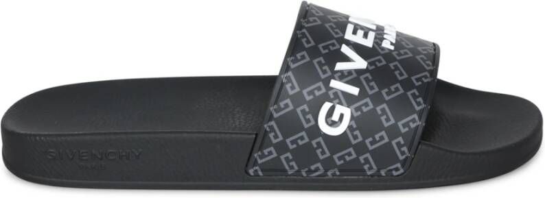 Givenchy Zwarte Slip-On Monogram Rubberen Schoenen Black Heren