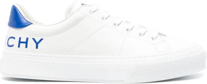 Givenchy Witte Sneakers met Blauw Witte Logo Print White Heren