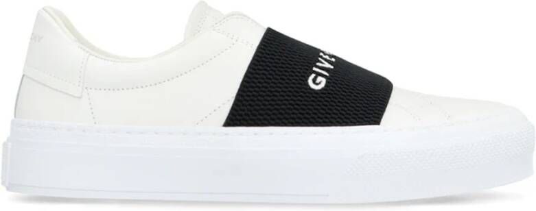 Givenchy Leren Sneakers Zwart Wit Logo Rubber White Dames