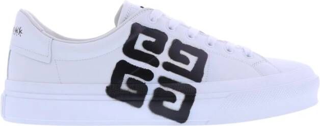 Givenchy Witte kalfsleren City Sport Graffiti Effect Sneakers White Heren