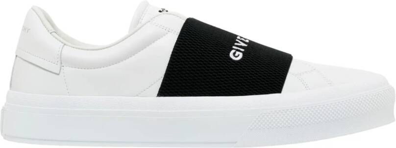 Givenchy Elastische Bruid Ronde Neus Leren Sneakers White Heren