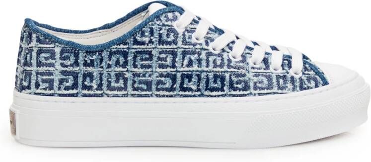 Givenchy Denim Low-Top Sneakers met All-Over Logo