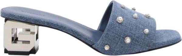 Givenchy Denim Parel Blokhak Sandalen