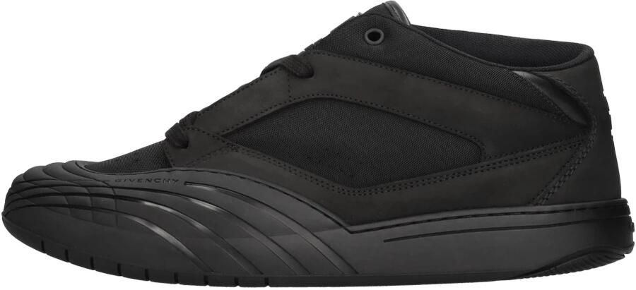 Givenchy Zwarte Leren Sneakers met Logodetail Black Heren