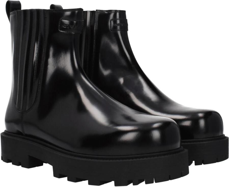Givenchy Zwarte leren Chelsea-laarzen met elastische panelen Black - Foto 4