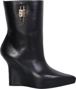 Givenchy Zwarte Leren Enkellaarzen Elegante Stijl Black Dames