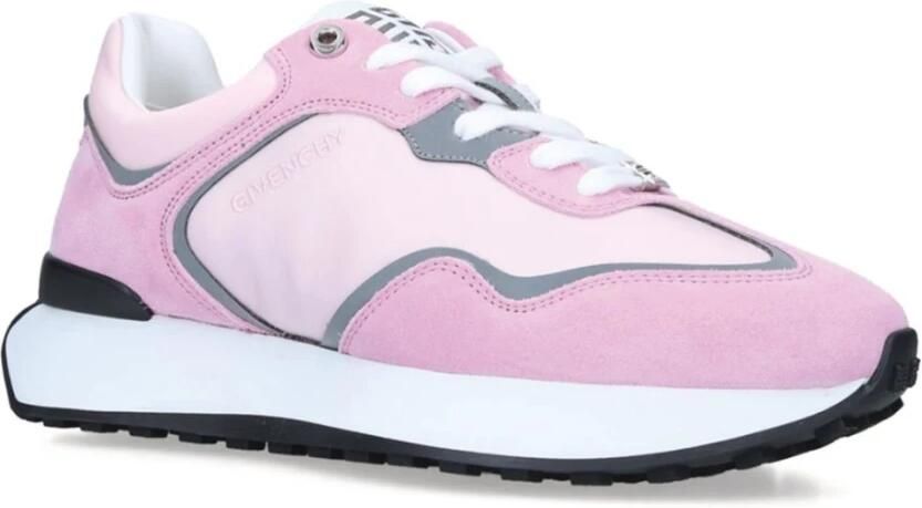 Givenchy Roze Suède Sneakers met Stoffen Details Pink