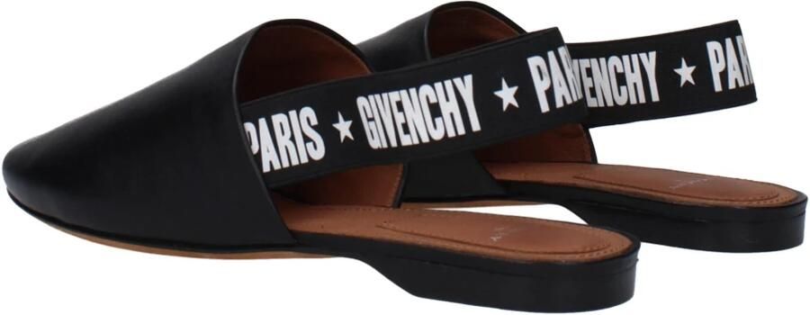 Givenchy Zwarte leren sandaal met zijlogo