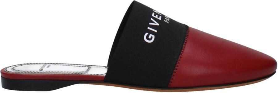 Givenchy Rode leren slippers met voorlogo