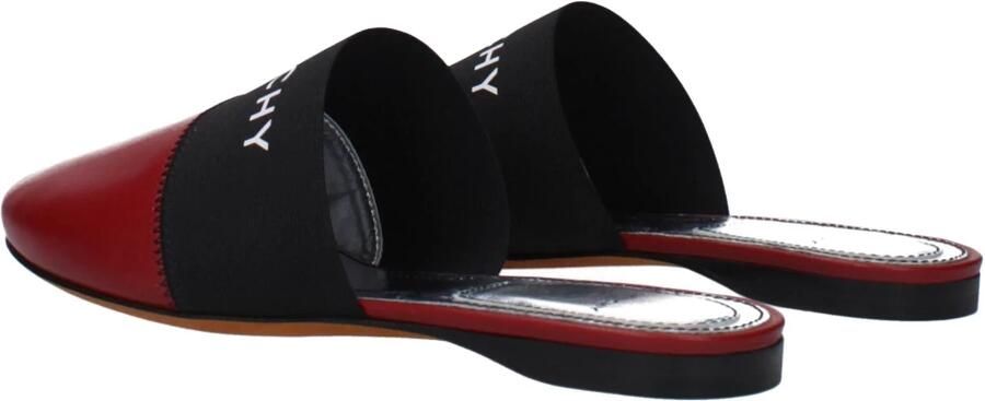 Givenchy Rode leren slippers met voorlogo
