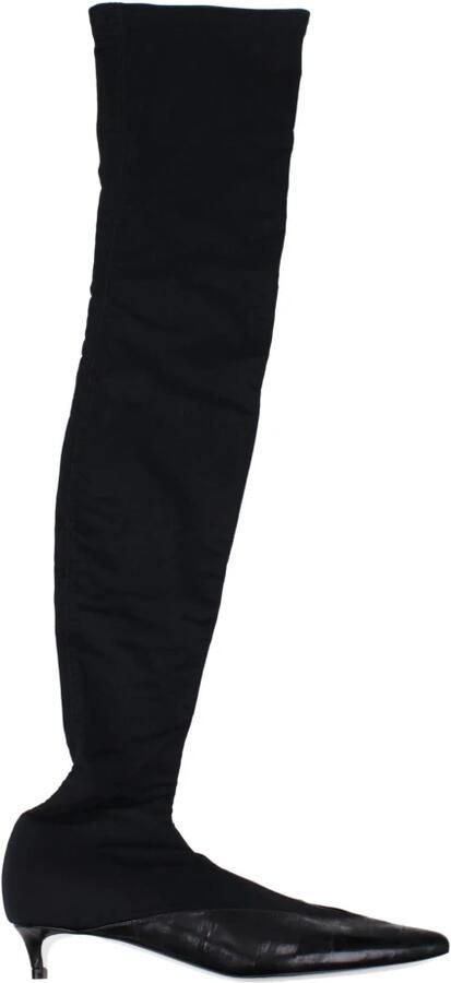 Givenchy Zwarte Stoffen Over De Knie Laarzen
