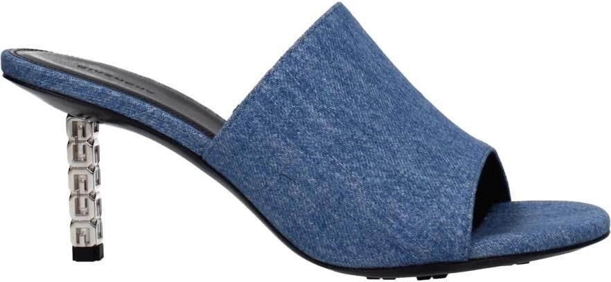Givenchy Blauwe Stoffen Sandaal Mid Hakken
