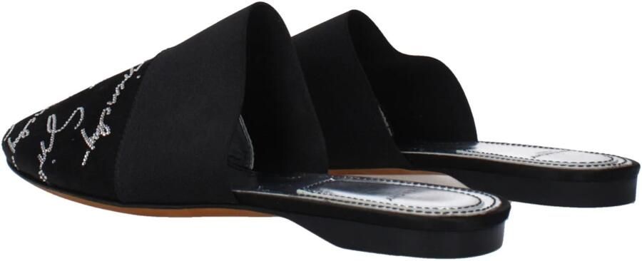 Givenchy Zwarte Satijnen Slipper met Voordetail