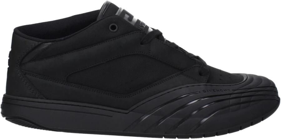 Givenchy Zwarte Leren Sneakers met Logodetail Black Heren