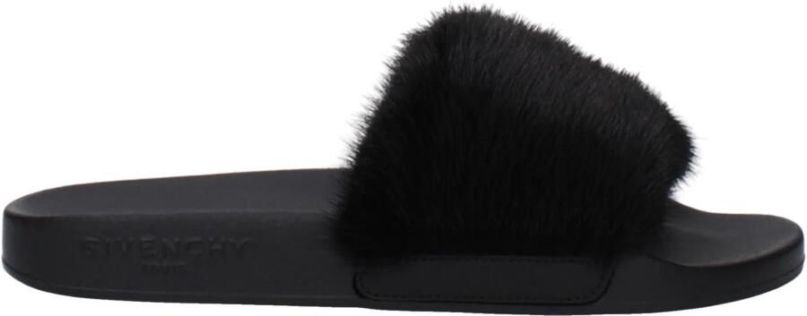 Givenchy Zwarte katoenen slipper met zijlogo