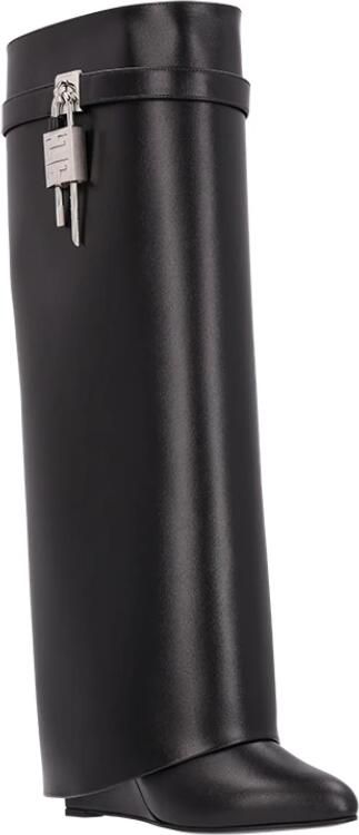 Givenchy Wijde leren laarzen met haaienvergrendeling