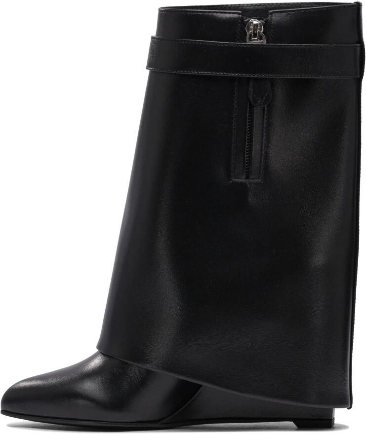 Givenchy Zwarte leren enkellaarzen met metalen sluiting