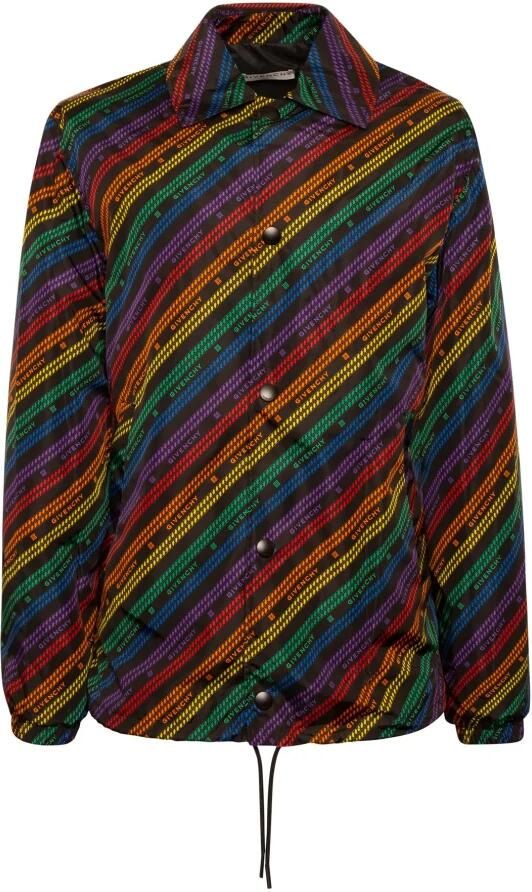 Givenchy Zwarte Regenboogketting Nylonjas Aw23