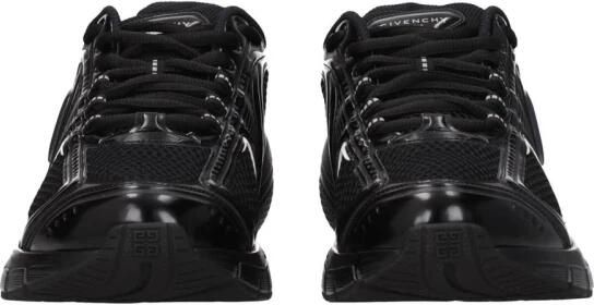 Givenchy Zwarte Stoffen Logo Sneakers met Middelhoge Hakken