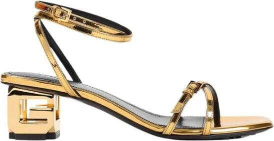 Givenchy Gouden Sandalen met G Cube Design