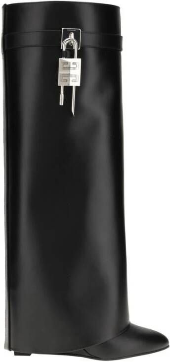 Givenchy Zwarte leren kniehoge sleehaklaarzen