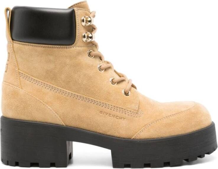 Givenchy Kameelbruine Suède Veterschoenen Beige Dames