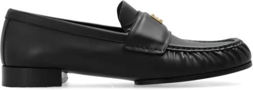 Givenchy Zwarte leren platte schoenen Black Dames