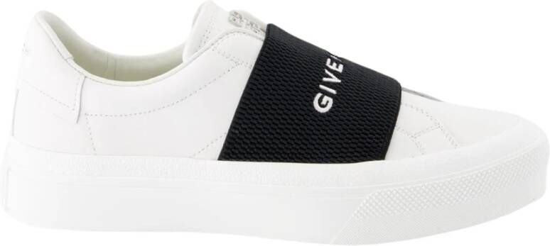 Givenchy Leren Sneakers Zwart Wit Logo Rubber White Dames