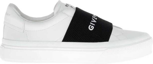 Givenchy Leren Sneakers Zwart Wit Logo Rubber White Dames