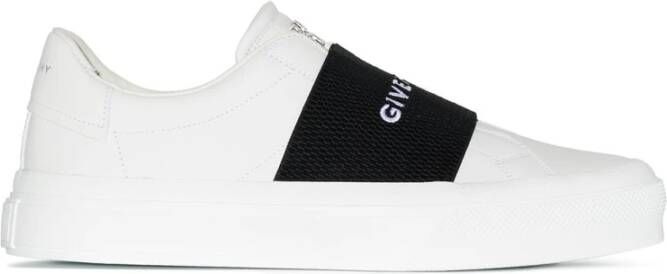 Givenchy Logo-Webbing Low-Top Sneakers Wit White Dames
