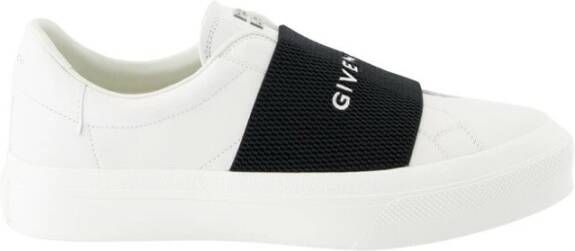 Givenchy Elastische Bruid Ronde Neus Leren Sneakers White Heren