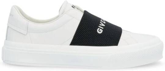 Givenchy Leren Sneakers Zwart Wit Logo Rubber White Dames