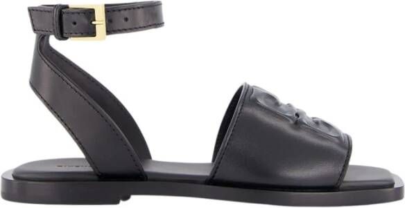 Givenchy Minimalistische Zwarte Leren Sandalen