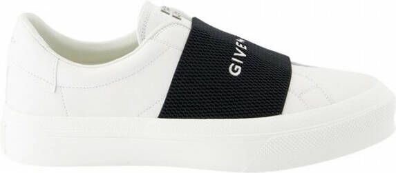 Givenchy Elastische Bruid Ronde Neus Leren Sneakers White Heren