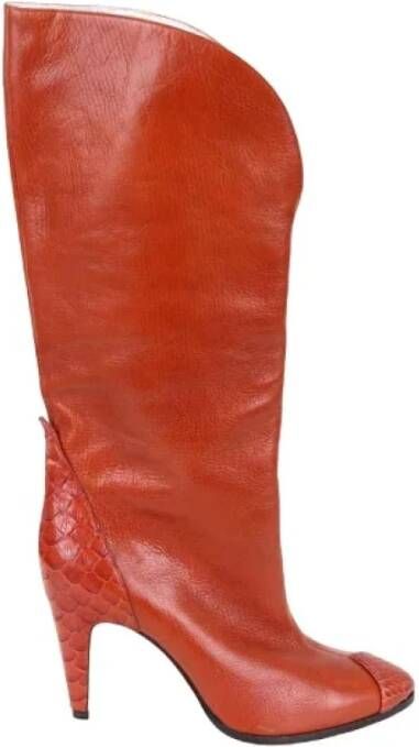 Givenchy Pre-owned Leather boots Red Dames
