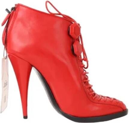 Givenchy Pre-owned Leather boots Red Dames